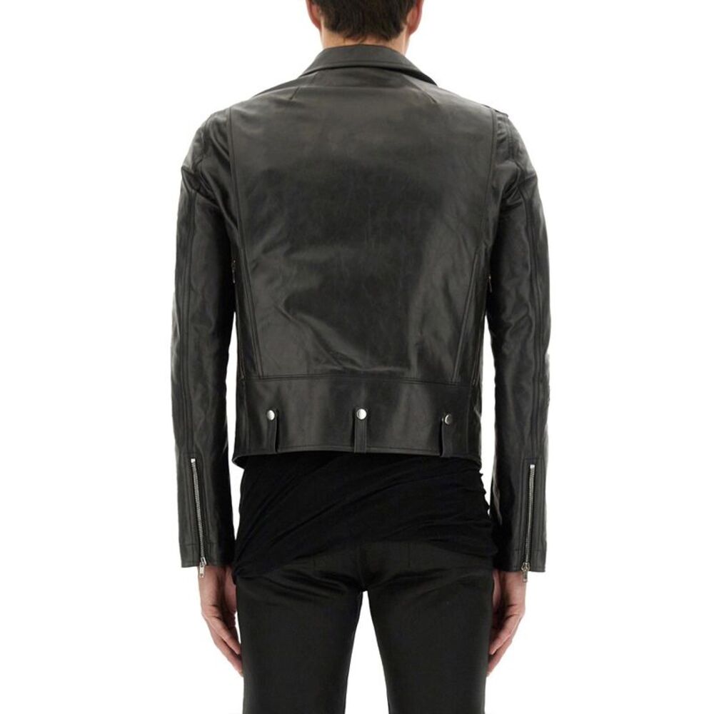 Rick Owens Men Leather Bauhaus Jacket - Picture 3 of 4